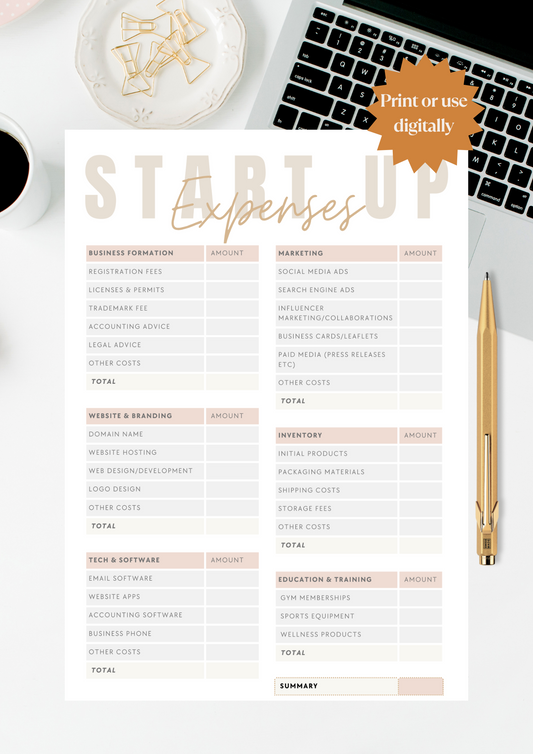 Start Up Costs Tracker