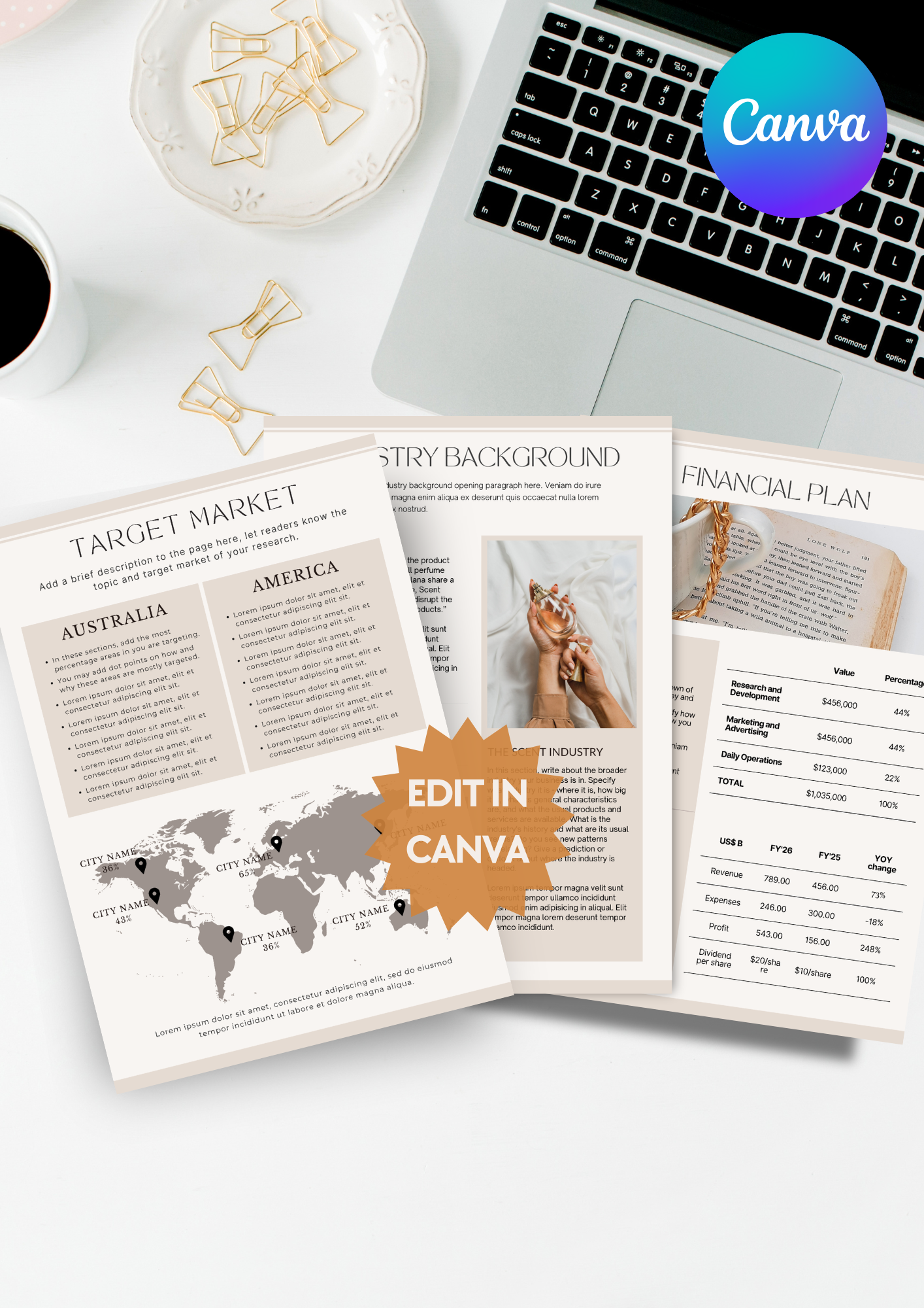 Business Plan Template (Edit in Canva)