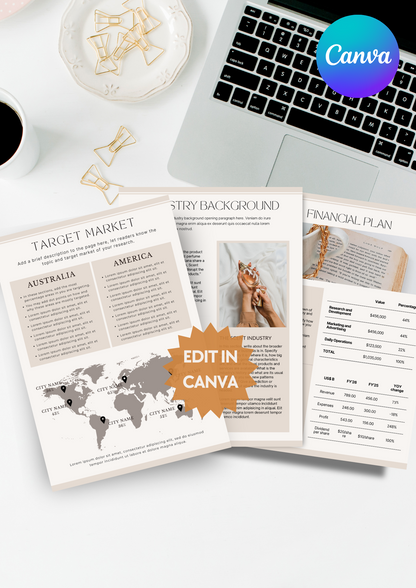Business Plan Template (Edit in Canva)